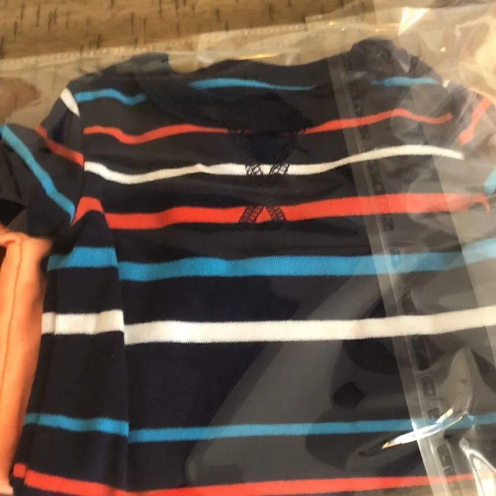 Carters Cotton Blend 2 Soft Onesies Nautical Stripes 🛳 and Neon Orange 🍊